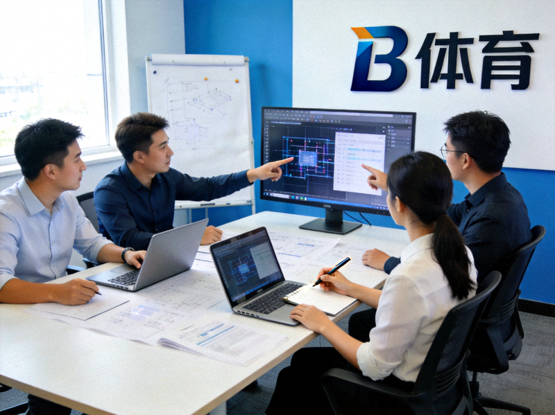 B体育团队工作场景 - 团队成员正在讨论技术方案
