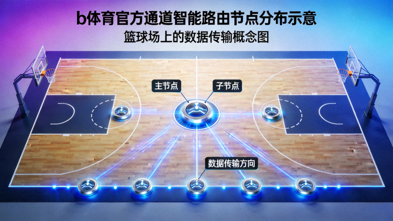 b体育官方通道智能路由节点分布示意 - 篮球场上的数据传输概念图